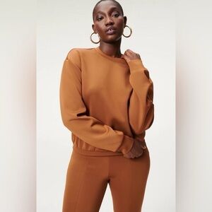 Good American Brown Crew Neck Sweater